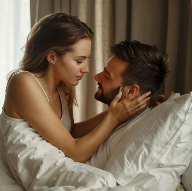 couple dans un lit avant de faire l'amour